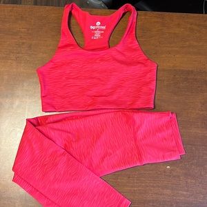 90 degree by reflex set 7/8 leggings size small, top size med